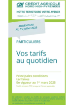Prospectus  : Particuliers Vos tarifs au quotidien