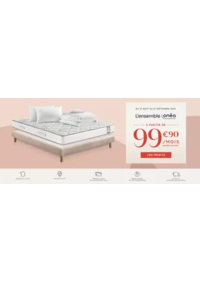 Prospectus Maison de la literie MELUN : Offrez à vos nuits une nouvelle dimension avec notre ensemble de nuit Onéa 1 Matelas + 1 Sommier + 1