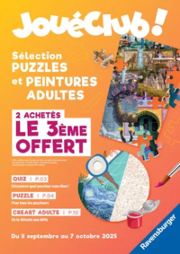 Prospectus JouéClub SARREGUEMINES : Sélection PUZZLES et PEINTURES ADULTES