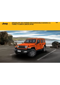 Prospectus Jeep Colmar : WRANGLER 4XE HYBRIDE RECHARGEABLE SAHARA 2.0 TURBO T4 280KW (380CH) BVA8