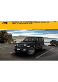 Prospectus Jeep Boulogne Billancourt : WRANGLER 4XE HYBRIDE RECHARGEABLE SAHARA 2.0 TURBO T4 280KW (380CH) BVA8