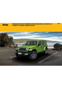 Prospectus Jeep Colmar : WRANGLER 4XE HYBRIDE RECHARGEABLE SAHARA 2.0 TURBO T4 280KW (380CH) BVA8