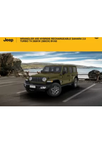 Prospectus Jeep Lievin : WRANGLER 4XE HYBRIDE RECHARGEABLE SAHARA 2.0 TURBO T4 280KW (380CH) BVA8