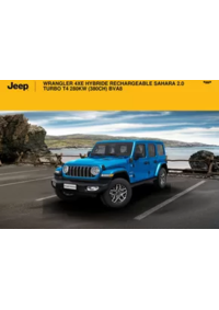Prospectus Jeep Boulogne Billancourt : WRANGLER 4XE HYBRIDE RECHARGEABLE SAHARA 2.0 TURBO T4 280KW (380CH) BVA8