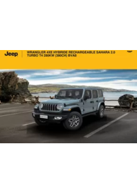Prospectus Jeep Orléans : WRANGLER 4XE HYBRIDE RECHARGEABLE SAHARA 2.0 TURBO T4 280KW (380CH) BVA8