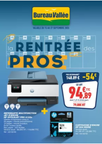 Prospectus Bureau Vallée - Tours : LA RENTRÉE DES PROS