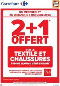 Prospectus Carrefour CRECHES SUR SAONE : A SAISIR, 2+1 OFFERT SUR LE TEXTILE !