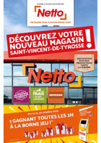 Prospectus Netto Mauguio : 1 GAG NANT TOUTES LES 2 H À LA BORNE JEU !