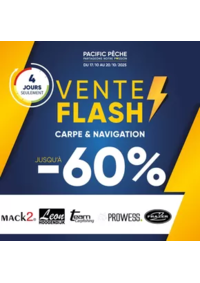 Prospectus Pacific Pêche LIVRY GARGAN : Jusqu'à -60% sur une sélection de grandes marques .Disponible en magasin et sur le web !