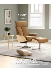 Prospectus Monsieur meuble MERIGNAC : En PROMOTION* ce mois-ci : le fauteuil Nordic Spirit Solveig 5500 SP W à 1 690 € au lieu de 2 185 €.