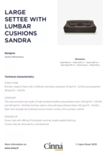 Prospectus Cinna : LARGE SETTEE WITH LUMBAR CUSHIONS SANDRA